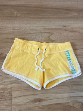 Vintage Y2K Garage Mini Low-rise Yellow Drawstring Shorts